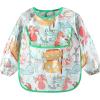 imageAccmor 4 Pack Long Sleeve Baby Bibs Waterproof Sleeved Bibs for Eating Feeding Toddler Baby Girls Boys Smock BibsReversible PocketanimalsOceanStrawberryRabbit