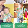 imageAccmor 4 Pack Long Sleeve Baby Bibs Waterproof Sleeved Bibs for Eating Feeding Toddler Baby Girls Boys Smock BibsReversible PocketanimalsOceanStrawberryRabbit