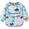 imageAccmor 4 Pack Long Sleeve Baby Bibs Waterproof Sleeved Bibs for Eating Feeding Toddler Baby Girls Boys Smock BibsReversible PocketdinosaursAnimalsOceanRabbit 