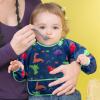 imageAccmor 4 Pack Long Sleeve Bibs Baby Smock Waterproof Sleeved Bib Smock for Baby Toddler 636 MonthsBlue DinosaurBrown DinosaurMonster