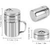imageAccmor 5oz Salt and Pepper Shakers with Adjustable Pour Holes Stainless Steel Dredge Shaker Seasoning Spice Shakers for Salt Pepper Cinnamon Sugar FlourSmall5 oz
