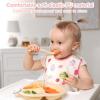 imageAccmor Baby Bibs Waterproof Baby Toddler Apron Bib Short Sleeved Bibs for Baby Boys Girls4pcspeach  Pumpkin  Strawberry  Pear