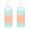 imageAccmor Baby Formula Dispenser On The Go Stackable Travel Formula Container NonSpill Milk Powder Baby Kids Snack Storage Container BPA Free 2 PacksBlue Alternate Pink