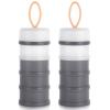 imageAccmor Baby Formula Dispenser On The Go Stackable Travel Formula Container NonSpill Milk Powder Baby Kids Snack Storage Container BPA Free 2 PacksGrey