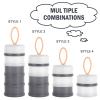 imageAccmor Baby Formula Dispenser On The Go Stackable Travel Formula Container NonSpill Milk Powder Baby Kids Snack Storage Container BPA Free 2 PacksGrey