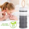 imageAccmor Baby Formula Dispenser On The Go Stackable Travel Formula Container NonSpill Milk Powder Baby Kids Snack Storage Container BPA Free 2 PacksGrey