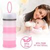 imageAccmor Baby Formula Dispenser On The Go Stackable Travel Formula Container NonSpill Milk Powder Baby Kids Snack Storage Container BPA Free 2 PacksLight Pink