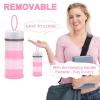 imageAccmor Baby Formula Dispenser On The Go Stackable Travel Formula Container NonSpill Milk Powder Baby Kids Snack Storage Container BPA Free 2 PacksLight Pink