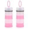 imageAccmor Baby Formula Dispenser On The Go Stackable Travel Formula Container NonSpill Milk Powder Baby Kids Snack Storage Container BPA Free 2 PacksLight Pink