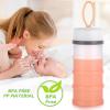 imageAccmor Baby Formula Dispenser On The Go Stackable Travel Formula Container NonSpill Milk Powder Baby Kids Snack Storage Container BPA Free 2 PacksPink