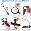imageAccmor Bike Mirror Handlebar Mount Adjustable Rotatable Bicycle Rear View Glass Mirror Wide Angle Acrylic Convex Safety Mirror for Mountain Road Bike Bicycle