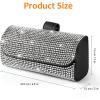 imageAccmor Bling Sunglasses Holder for Car Sun Visor Sparkling Auto Glasses Clip Case Eyeglasses Protective Box PU Leather Car Sunglass Storage Organizer for Truck SUV RV Black CrystalBling White