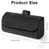 imageAccmor Bling Sunglasses Holder for Car Sun Visor Sparkling Auto Glasses Clip Case Eyeglasses Protective Box PU Leather Car Sunglass Storage Organizer for Truck SUV RV Black CrystalBling Black
