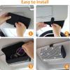 imageAccmor Bling Sunglasses Holder for Car Sun Visor Sparkling Auto Glasses Clip Case Eyeglasses Protective Box PU Leather Car Sunglass Storage Organizer for Truck SUV RV Black CrystalBling White