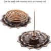 imageAccmor Brass Incense Holder Lotus Stick Incense Holder for StickCoilCone Incense with Ash CatcherRed Copper