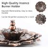 imageAccmor Brass Incense Holder Lotus Stick Incense Holder for StickCoilCone Incense with Ash CatcherRed Copper