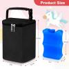 imageAccmor Breastmilk Cooler Bag with Ice Pack Baby Bottle Cooler Bags Insulated Bottle Cooler Tote Bags On The Go Fits 6 Large 9oz Bottles for Nursing Mom Daycare Travel BlackFits 4 Bottles Up to 8 Ounce