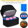 imageAccmor Breastmilk Cooler Bag with Ice Pack Baby Bottle Cooler Bags Insulated Bottle Cooler Tote Bags On The Go Fits 6 Large 9oz Bottles for Nursing Mom Daycare Travel BlackDoubleLayer Large Capacity