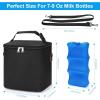 imageAccmor Breastmilk Cooler Bag with Ice Pack Baby Bottle Cooler Bags Insulated Bottle Cooler Tote Bags On The Go Fits 6 Large 9oz Bottles for Nursing Mom Daycare Travel BlackFits 6 Bottles Up to 9 Ounce