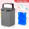 imageAccmor Breastmilk Cooler Bag with Ice Pack Baby Bottle Cooler Bags Insulated Bottle Cooler Tote Bags On The Go Fits 6 Large 9oz Bottles for Nursing Mom Daycare Travel BlackFits 4 Bottles Up to 8 Ounce
