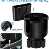 imageAccmor Car Cup Holder Expander Adapter with Adjustable Base 2in1 Car Cup Holder Expander with Phone Holder Car Cup Organizer Compatible with Yeti Ramblers Hydro Flasks Nalgenes Bottles