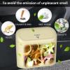 imageAccmor Car Trash Can with Lid Mini Auto Dustbin Garbage Organizer Holder 2 Packs Automotive Storage Container Bin with 60 Pcs Bags for Vehicle Home OfficeBeige