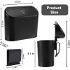 imageAccmor Car Trash Can with Lid Mini Auto Dustbin Garbage Organizer Holder 2 Packs Automotive Storage Container Bin with 60 Pcs Bags for Vehicle Home OfficeBlack  White