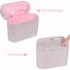 imageAccmor Car Trash Can with Lid Mini Auto Dustbin Garbage Organizer Holder 2 Packs Automotive Storage Container Bin with 60 Pcs Bags for Vehicle Home OfficeLight PinkWhite Rhinestone