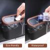 imageAccmor Car Trash Can with Lid Mini Auto Dustbin Garbage Organizer Holder 2 Packs Automotive Storage Container Bin with 60 Pcs Bags for Vehicle Home OfficeBlackBrown Lid