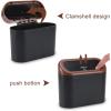 imageAccmor Car Trash Can with Lid Mini Auto Dustbin Garbage Organizer Holder 2 Packs Automotive Storage Container Bin with 60 Pcs Bags for Vehicle Home OfficeBlackBrown Lid