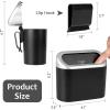 imageAccmor Car Trash Can with Lid Mini Auto Dustbin Garbage Organizer Holder 2 Packs Automotive Storage Container Bin with 60 Pcs Bags for Vehicle Home OfficeBlackSilver Lid  BlackSilver Lid