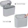 imageAccmor Car Trash Can with Lid Mini Auto Dustbin Garbage Organizer Holder 2 Packs Automotive Storage Container Bin with 60 Pcs Bags for Vehicle Home OfficeGrey