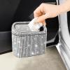 imageAccmor Car Trash Can with Lid Mini Auto Dustbin Garbage Organizer Holder 2 Packs Automotive Storage Container Bin with 60 Pcs Bags for Vehicle Home OfficeBlackWhite Rhinestone