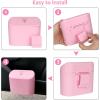 imageAccmor Car Trash Can with Lid Mini Auto Dustbin Garbage Organizer Holder 2 Packs Automotive Storage Container Bin with 60 Pcs Bags for Vehicle Home OfficePink