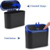 imageAccmor Car Trash Can with Lid Mini Auto Dustbin Garbage Organizer Holder 2 Packs Automotive Storage Container Bin with 60 Pcs Bags for Vehicle Home OfficeBlackBlue Lid