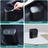 imageAccmor Car Trash Can with Lid Mini Auto Dustbin Garbage Organizer Holder 2 Packs Automotive Storage Container Bin with 60 Pcs Bags for Vehicle Home OfficeBlack  Black