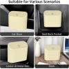 imageAccmor Car Trash Can with Lid Mini Auto Dustbin Garbage Organizer Holder 2 Packs Automotive Storage Container Bin with 60 Pcs Bags for Vehicle Home OfficeBeige