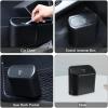 imageAccmor Car Trash Can with Lid Mini Auto Dustbin Garbage Organizer Holder 2 Packs Automotive Storage Container Bin with 60 Pcs Bags for Vehicle Home OfficeBlack  White