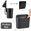 imageAccmor Car Trash Can with Lid Mini Auto Dustbin Garbage Organizer Holder 2 Packs Automotive Storage Container Bin with 60 Pcs Bags for Vehicle Home OfficeBlack  Carbon Fibre