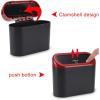 imageAccmor Car Trash Can with Lid Mini Auto Dustbin Garbage Organizer Holder 2 Packs Automotive Storage Container Bin with 60 Pcs Bags for Vehicle Home OfficeBlackRed Lid  BlackRed Lid