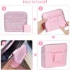 imageAccmor Car Trash Can with Lid Mini Auto Dustbin Garbage Organizer Holder 2 Packs Automotive Storage Container Bin with 60 Pcs Bags for Vehicle Home OfficeLight PinkLight Pink Rhinestone