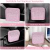 imageAccmor Car Trash Can with Lid Mini Auto Dustbin Garbage Organizer Holder 2 Packs Automotive Storage Container Bin with 60 Pcs Bags for Vehicle Home OfficeLight PinkLight Pink Rhinestone