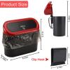 imageAccmor Car Trash Can with Lid Mini Auto Dustbin Garbage Organizer Holder 2 Packs Automotive Storage Container Bin with 60 Pcs Bags for Vehicle Home OfficeBlackRed Lid  BlackRed Lid