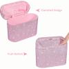 imageAccmor Car Trash Can with Lid Mini Auto Dustbin Garbage Organizer Holder 2 Packs Automotive Storage Container Bin with 60 Pcs Bags for Vehicle Home OfficeLight PinkLight Pink Rhinestone
