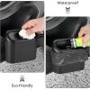 imageAccmor Car Trash Can with Lid Mini Auto Dustbin Garbage Organizer Holder 2 Packs Automotive Storage Container Bin with 60 Pcs Bags for Vehicle Home OfficeBlack  Carbon Fibre