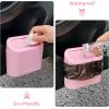 imageAccmor Car Trash Can with Lid Mini Auto Dustbin Garbage Organizer Holder 2 Packs Automotive Storage Container Bin with 60 Pcs Bags for Vehicle Home OfficePink