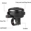 imageAccmor Classic Bike Bell Aluminum Bicycle Bell Loud Crisp Clear Sound Bicycle Bike Bell for Adults KidsBlack  BlackLeft Hand Use2 pack