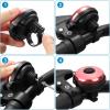 imageAccmor Classic Bike Bell Aluminum Bicycle Bell Loud Crisp Clear Sound Bicycle Bike Bell for Adults KidsLight PinkLeft Hand Use1 pack