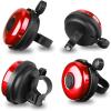 imageAccmor Classic Bike Bell Aluminum Bicycle Bell Loud Crisp Clear Sound Bicycle Bike Bell for Adults KidsRed  RedRight Hand Use2 pack