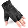 imageAccmor Fingerless Driving Gloves PU Faux Leather Outdoor Sport Half Finger Glove with AntiSlip Layer for Women Teens Kids